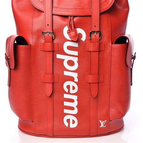 louis vuitton red supreme bag